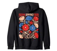 Liberté Démocratie Vérité Rétro Floral Patriotique Fleur Art Sweat à Capuche