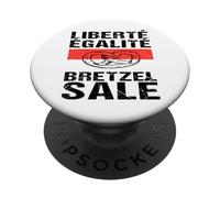 Liberté Égalité Bretzel Salé Humour Alsacien Cadeau Alsace PopSockets PopGrip Adhésif