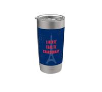 Liberté Égalité Chardonnay Funny Tour Eiffel Vin Gobelet isotherme en acier inoxydable double paroi