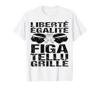 Liberté Égalité Figatellu Grillé Humour Corse Cadeau T-Shirt
