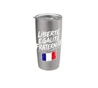 Liberté Égalité Fraternité Croquis Drapeau France Gobelet isotherme en acier inoxydable double paroi