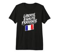 Liberté Égalité Fraternité Croquis Drapeau France T-Shirt Haut de Gamme
