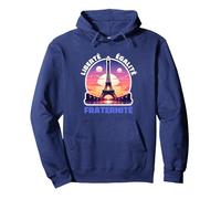 Liberte Egalite Fraternite Fête Nationale française France Sweat à Capuche, Unisexe pour Adultes, Bleu Marine, M