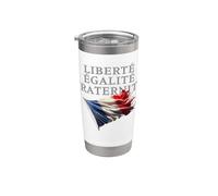 Liberté Égalité Fraternité France Devise Drapeau France Gobelet isotherme en acier inoxydable double paroi