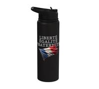 Liberté Égalité Fraternité France Devise Drapeau France Stainless Steel Insulated Water Bottle