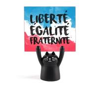 Liberte Egalite Fraternite France Mark Porte-mémo Motif Chat Noir