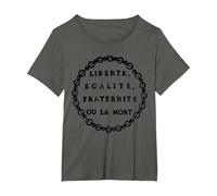 Liberté, égalité, fraternité ou Mort - Jacobin T-Shirt, Femme Grandes Tailles, Asphalte, 6X