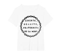 Liberté, égalité, fraternité ou Mort - Jacobin T-Shirt, Femme Grandes Tailles, Blanc, 5X