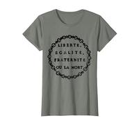 Liberté, égalité, fraternité ou Mort - Jacobin T-Shirt, Femme, Vert Kaki chiné, M
