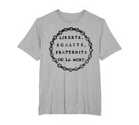 Liberté, égalité, fraternité ou Mort - Jacobin T-Shirt, Homme Grandes Tailles, Gris Chiné, 6X Tall