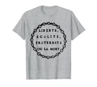 Liberté, égalité, fraternité ou Mort - Jacobin T-Shirt, Homme, Gris Chiné, 6XL