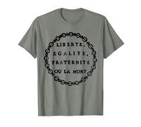 Liberté, égalité, fraternité ou Mort - Jacobin T-Shirt, Homme, Vert Kaki chiné, 3XL
