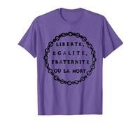 Liberté, égalité, fraternité ou Mort - Jacobin T-Shirt, Homme, Violet Chiné, M