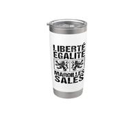 Liberté Égalité Maroilles Salés Humour Nord Ch'ti Gobelet isotherme en acier inoxydable double paroi