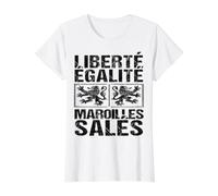Liberté Égalité Maroilles Salés Humour Nord Ch'ti T-Shirt Graphique avec Valeur