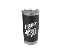 Liberté et justice pour tous | Déclaration patriotique emblématique Gobelet isotherme en acier inoxydable double paroi
