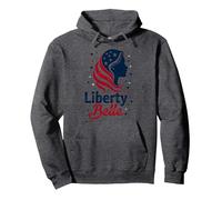 Liberty Belle Étoiles patriotiques pour Filles Rouge Blanc Bleu Sweat à Capuche, Unisexe pour Adultes, Chiné Foncé, L