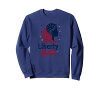 Liberty Belle Étoiles patriotiques pour Filles Rouge Blanc Bleu Sweatshirt, Unisexe pour Adultes, Bleu Marine, M