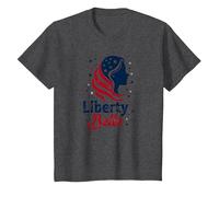 Liberty Belle Étoiles patriotiques pour Filles Rouge Blanc Bleu T-Shirt, Enfant, Chiné Foncé, 2 Ans