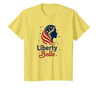 Liberty Belle Étoiles patriotiques pour Filles Rouge Blanc Bleu T-Shirt, Enfant, Citron, 2 Ans