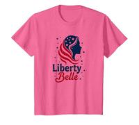 Liberty Belle Étoiles patriotiques pour Filles Rouge Blanc Bleu T-Shirt, Enfant, Rose chiné, 6 Ans