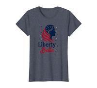 Liberty Belle Étoiles patriotiques pour Filles Rouge Blanc Bleu T-Shirt, Femme, Bleu Chiné, XXL