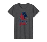 Liberty Belle Étoiles patriotiques pour Filles Rouge Blanc Bleu T-Shirt, Femme, Chiné Foncé, S