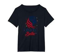 Liberty Belle Étoiles patriotiques pour Filles Rouge Blanc Bleu T-Shirt, Femme Grandes Tailles, Noir, 6X