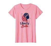 Liberty Belle Étoiles patriotiques pour Filles Rouge Blanc Bleu T-Shirt, Femme, Rose, S