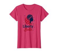 Liberty Belle Étoiles patriotiques pour Filles Rouge Blanc Bleu T-Shirt, Femme, Rouge chiné, M