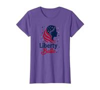 Liberty Belle Étoiles patriotiques pour Filles Rouge Blanc Bleu T-Shirt, Femme, Violet chiné, XXL