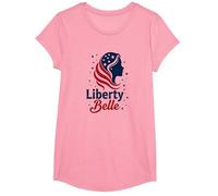 Liberty Belle Étoiles patriotiques pour Filles Rouge Blanc Bleu T-Shirt, Fille, Rose, S