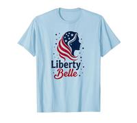Liberty Belle Étoiles patriotiques pour Filles Rouge Blanc Bleu T-Shirt, Homme, Bleu Céleste, XXL