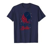 Liberty Belle Étoiles patriotiques pour Filles Rouge Blanc Bleu T-Shirt, Homme, Bleu Marine, 4XL