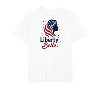 Liberty Belle Étoiles patriotiques pour Filles Rouge Blanc Bleu T-Shirt, Homme Grandes Tailles, Blanc, 4X Tall