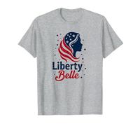 Liberty Belle Étoiles patriotiques pour Filles Rouge Blanc Bleu T-Shirt, Homme, Gris Chiné, L