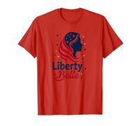 Liberty Belle Étoiles patriotiques pour Filles Rouge Blanc Bleu T-Shirt, Homme, Rouge, S