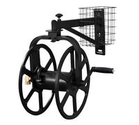 Liberty Garden 712-B Enrouleur de tuyau d'arrosage multidirectionnel à bras unique, peut contenir 3,7 m, 1,6 cm, noir
