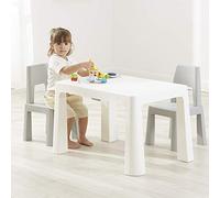 Liberty House Toys Table et 2 chaises réglables en Hauteur pour Enfant Blanc/Gris, Polypropylène résistant et Durable, H490/ 540 x W780 x D500mm