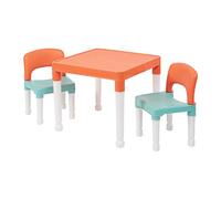 Liberty House Toys Ensemble Table et 2 chaises pour Enfants, Vert, Orange, Blanc, Table : 51 x 51 x 43 cm, 27 x 31 x 44 cm, Hauteur d'assise : 26 cm