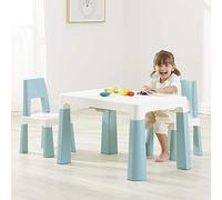 Liberty House Toys Table et 2 chaises réglables en Hauteur pour Enfant, Polypropylène résistant et Durable, Blanc et Vert forêt, H490/ 540 x W780 x D500mm