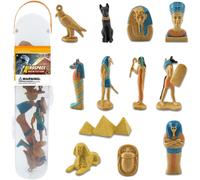 Liberty Imports Lot de 12 mini figurines égyptiennes sur le thème de l'Égypte ancienne : pyramides de Gizeh, momie, roi, Sphinx, Anubis et autres