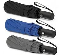 Liberty Imports Lot de 3 parapluies de pluie de voyage coupe-vent - Compact, léger, automatique, solide et portable - Pour homme et femme (Ed.1)
