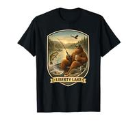 Liberty Lake Bigfoot Bateau de pêche Sasquatch T-Shirt