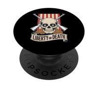 Liberty Or Death Calavera Rifles Mexican Gun Pride PopSockets PopGrip Adhésif