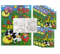 Libetui Lot de 10 livres de coloriage de la ferme, fougère, mini livre de coloriage pour la maison, la maison, la maison, les fêtes d'enfants, les mariages, les anniversaires d'enfants