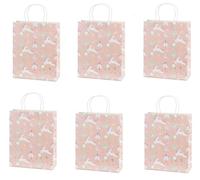 Libetui Lot de 6 sacs cadeaux XL licorne conte de fées château anniversaire fille sac cadeau en papier kraft petit cadeau pour les invités 32 x 24 cm