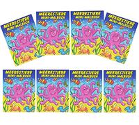 Libetui Lot de 8 livres de coloriage animaux marins pour enfants - Mini livre de coloriage - Monde sous-marin - Cadeau d'anniversaire d'enfant - Mariage - Cadeau d'anniversaire
