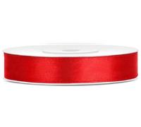 Libetui Ruban de satin rouge - 25 m de long - 12 mm - Ruban décoratif - Pour cadeau d'anniversaire, mariage