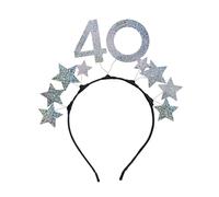 Libetui Serre-tête glamour 40e anniversaire femmes étoiles scintillantes bandeau argent costume cadeau 40e anniversaire couronne couronne bijou de tête étoile paillettes taille unique